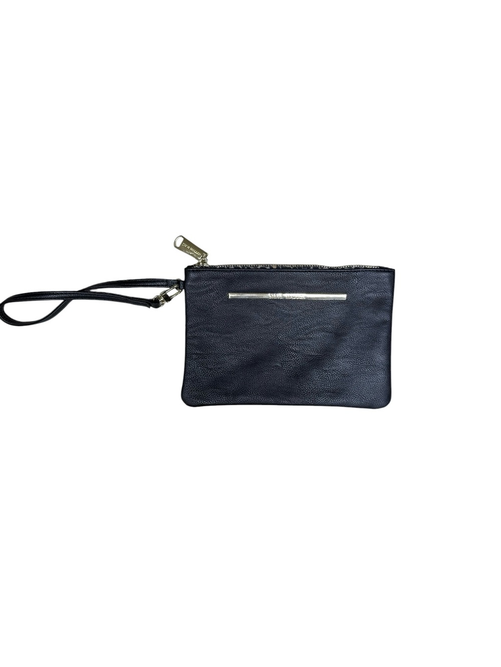 Steve Madden Black Pebbled Faux Leather Clutch Wristlet